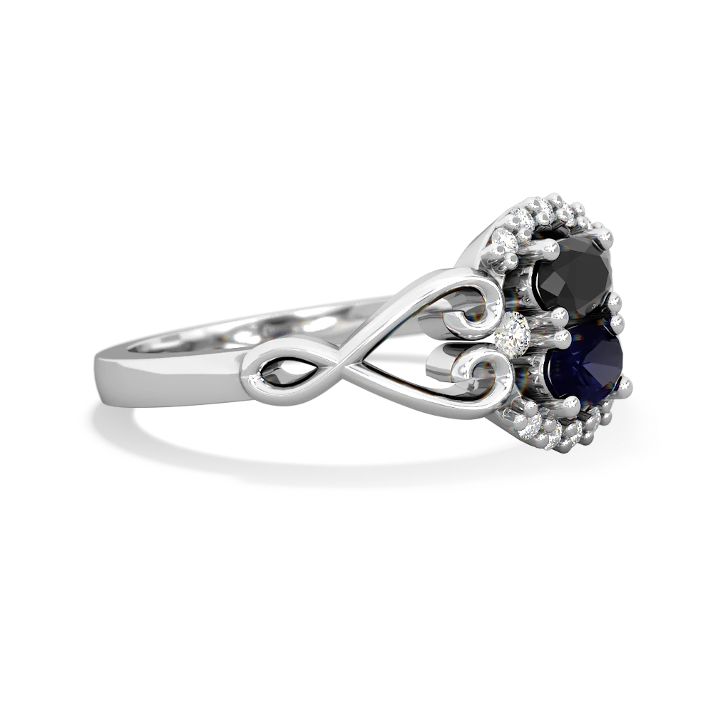 Onyx Love Nest 14K White Gold ring R5860