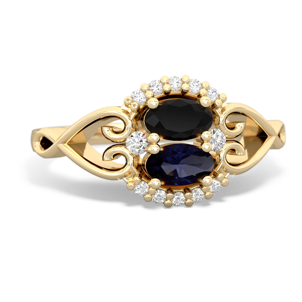 Onyx Love Nest 14K Yellow Gold ring R5860