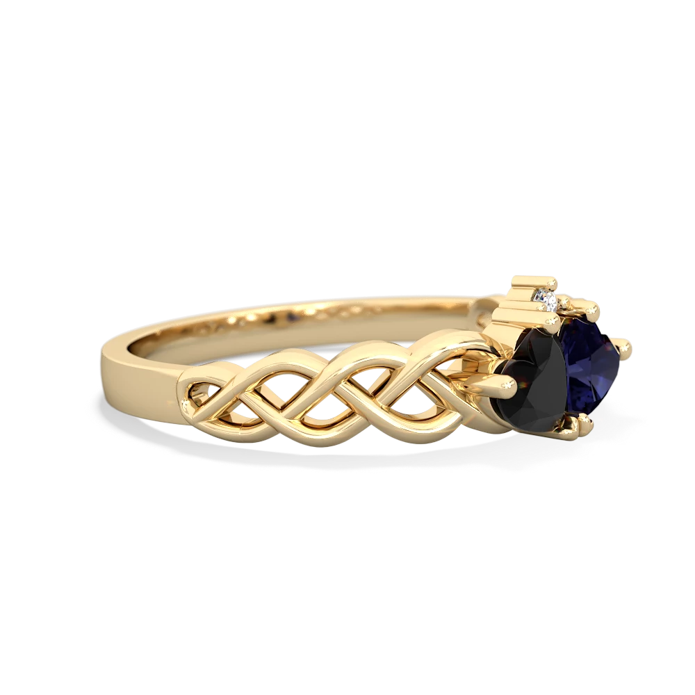 Onyx Heart To Heart Braid 14K Yellow Gold ring R5870