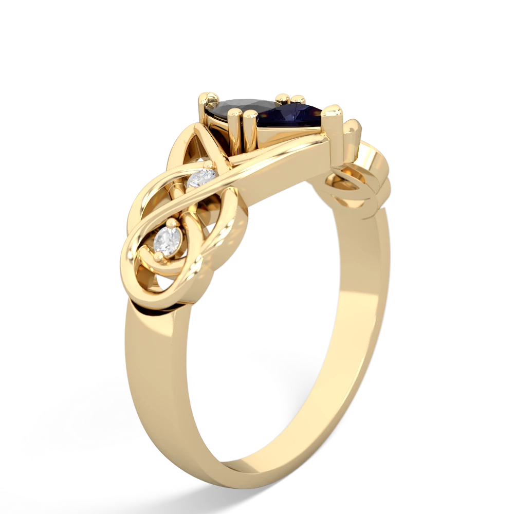 Onyx Keepsake Celtic Knot 14K Yellow Gold ring R5300
