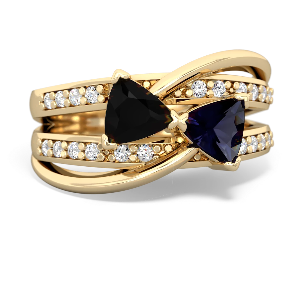 Onyx Bowtie 14K Yellow Gold ring R2360