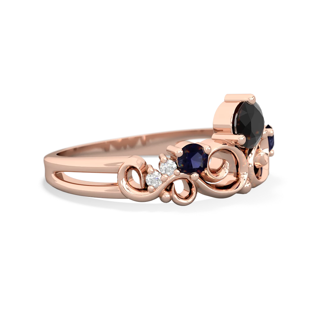 Onyx Crown Keepsake 14K Rose Gold ring R5740