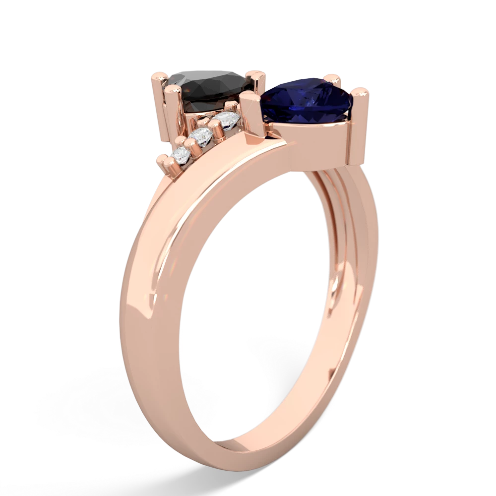 Onyx Heart To Heart 14K Rose Gold ring R2064