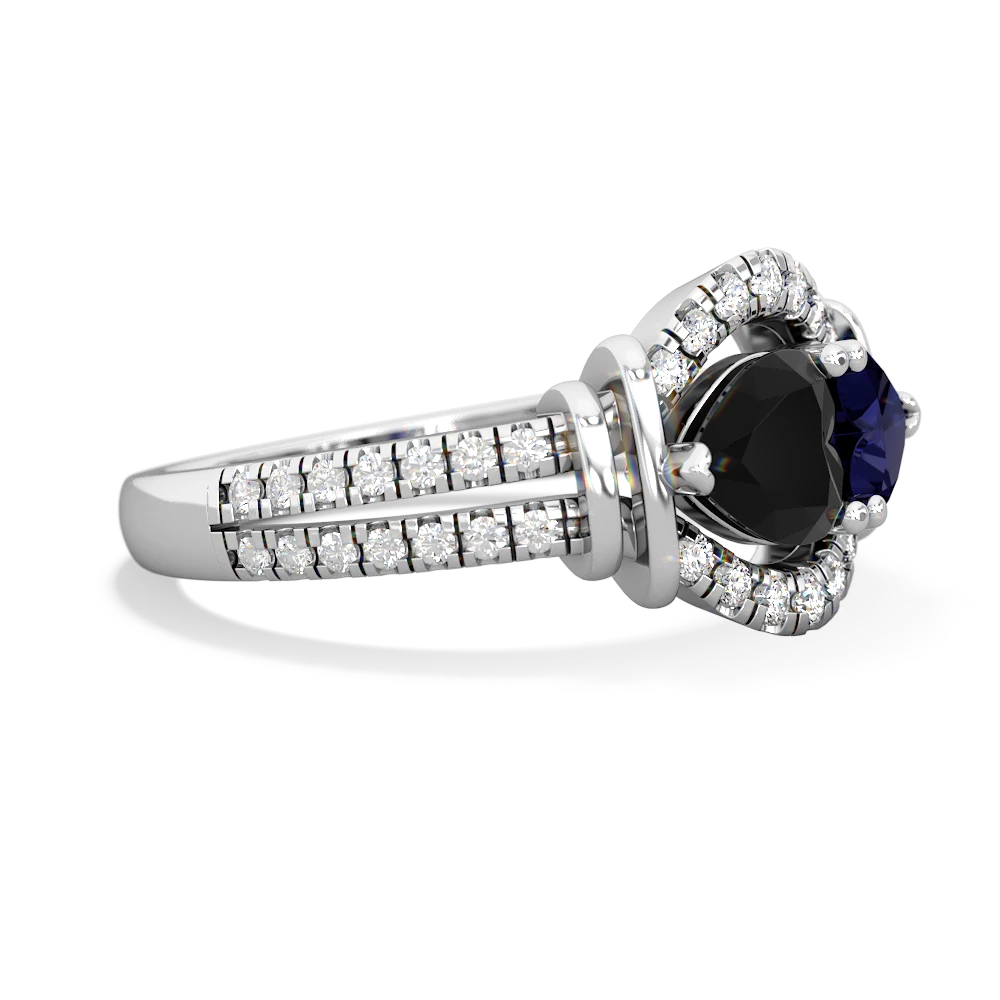 Onyx Art-Deco Keepsake 14K White Gold ring R5630