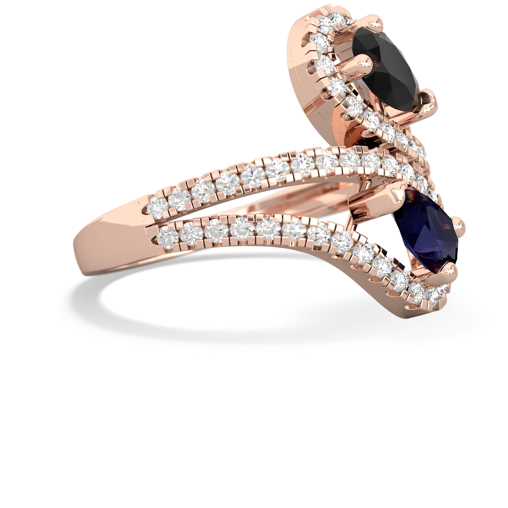 Onyx Diamond Dazzler 14K Rose Gold ring R3000