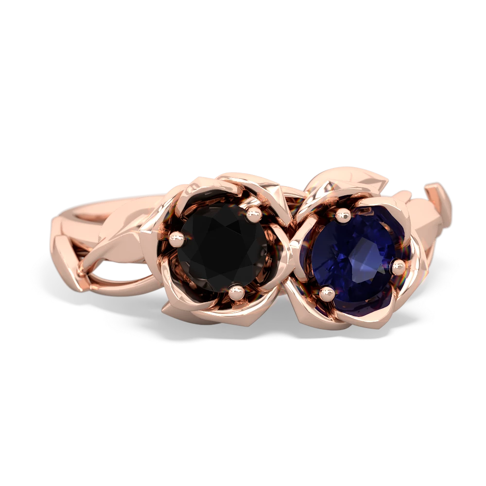 Onyx Rose Garden 14K Rose Gold ring R5510