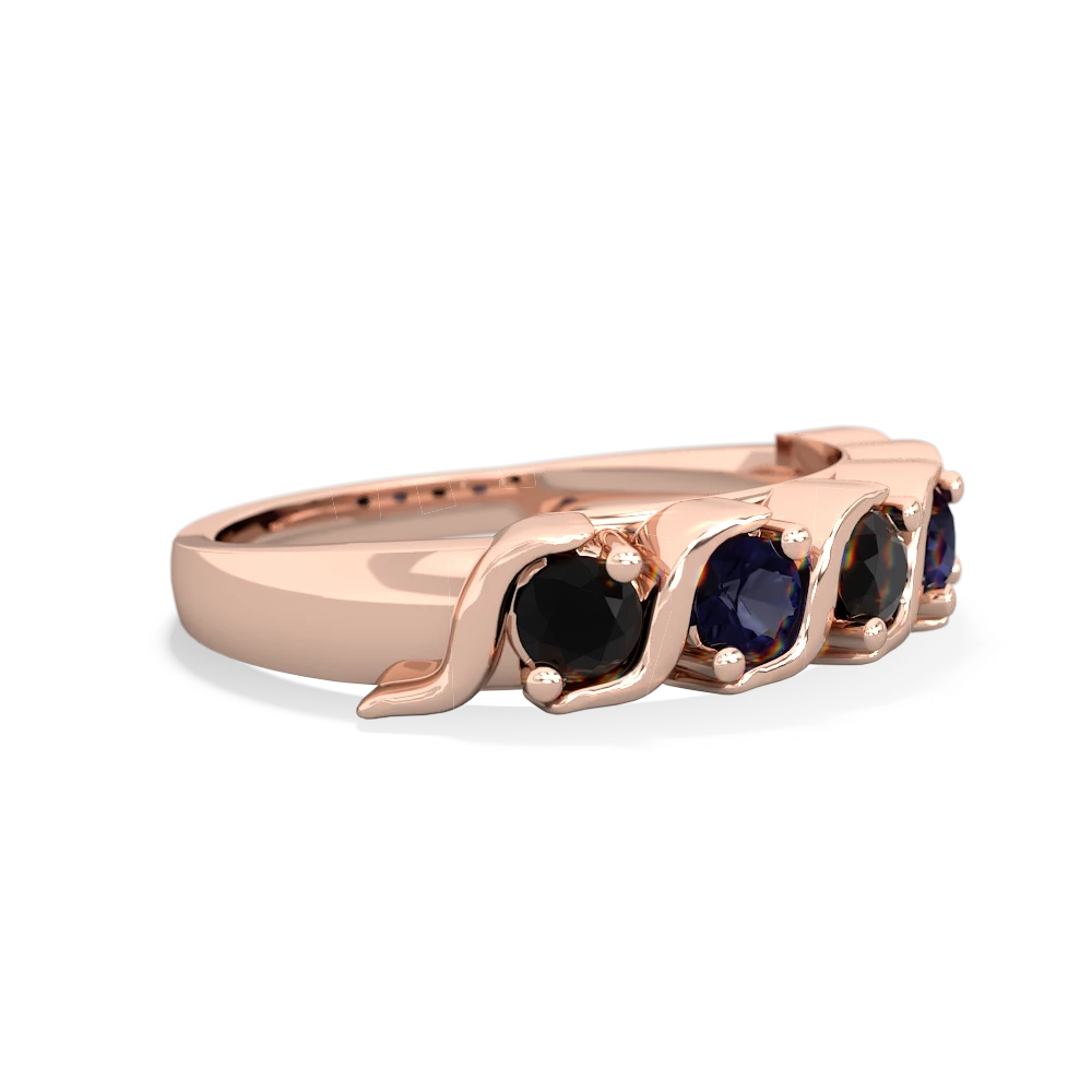 Onyx Anniversary Band 14K Rose Gold ring R2089