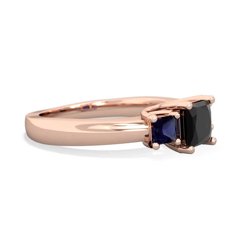 Onyx Three Stone Trellis 14K Rose Gold ring R4015