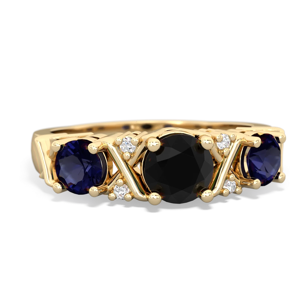 Onyx Hugs And Kisses 14K Yellow Gold ring R5016