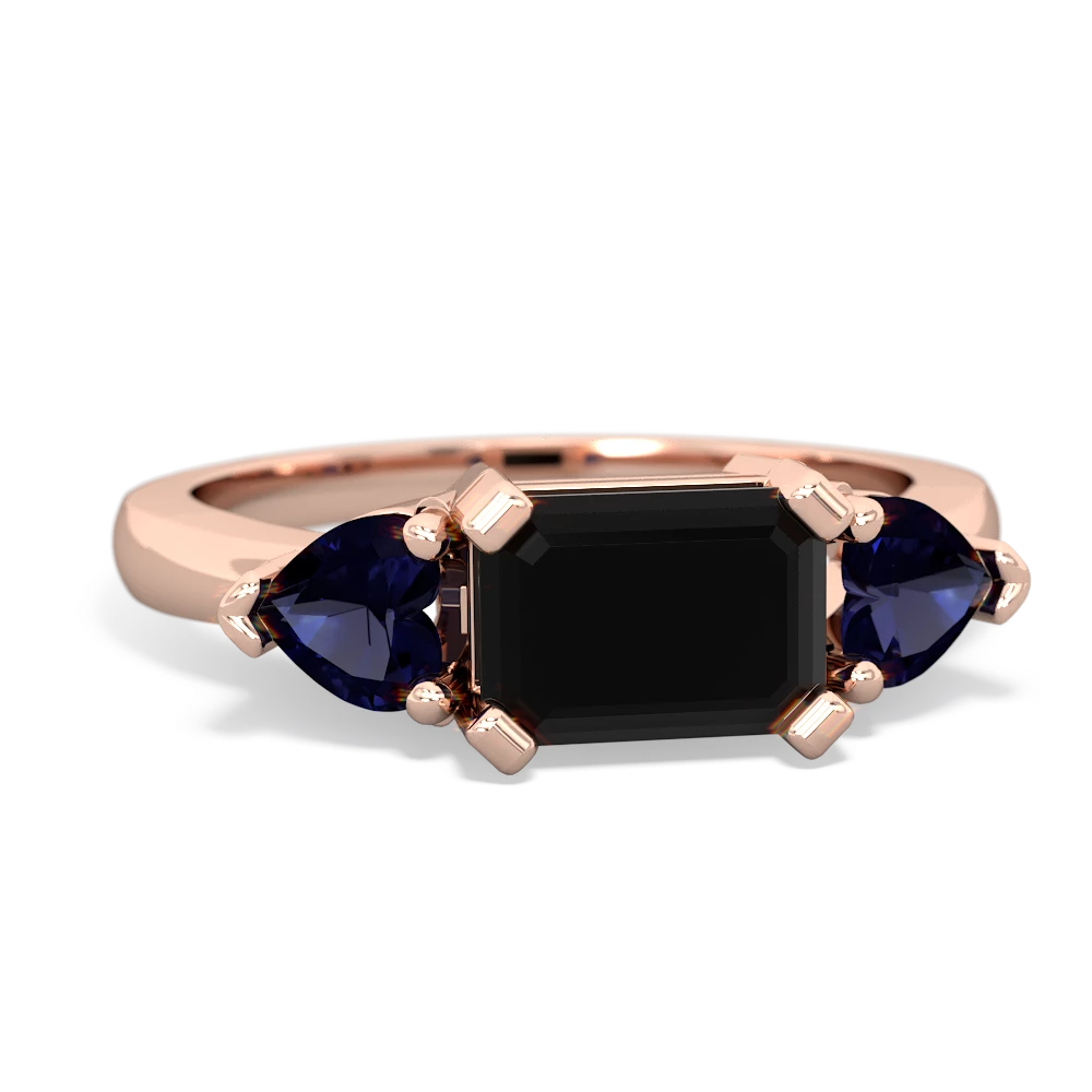 Onyx Three Stone 14K Rose Gold ring R5235