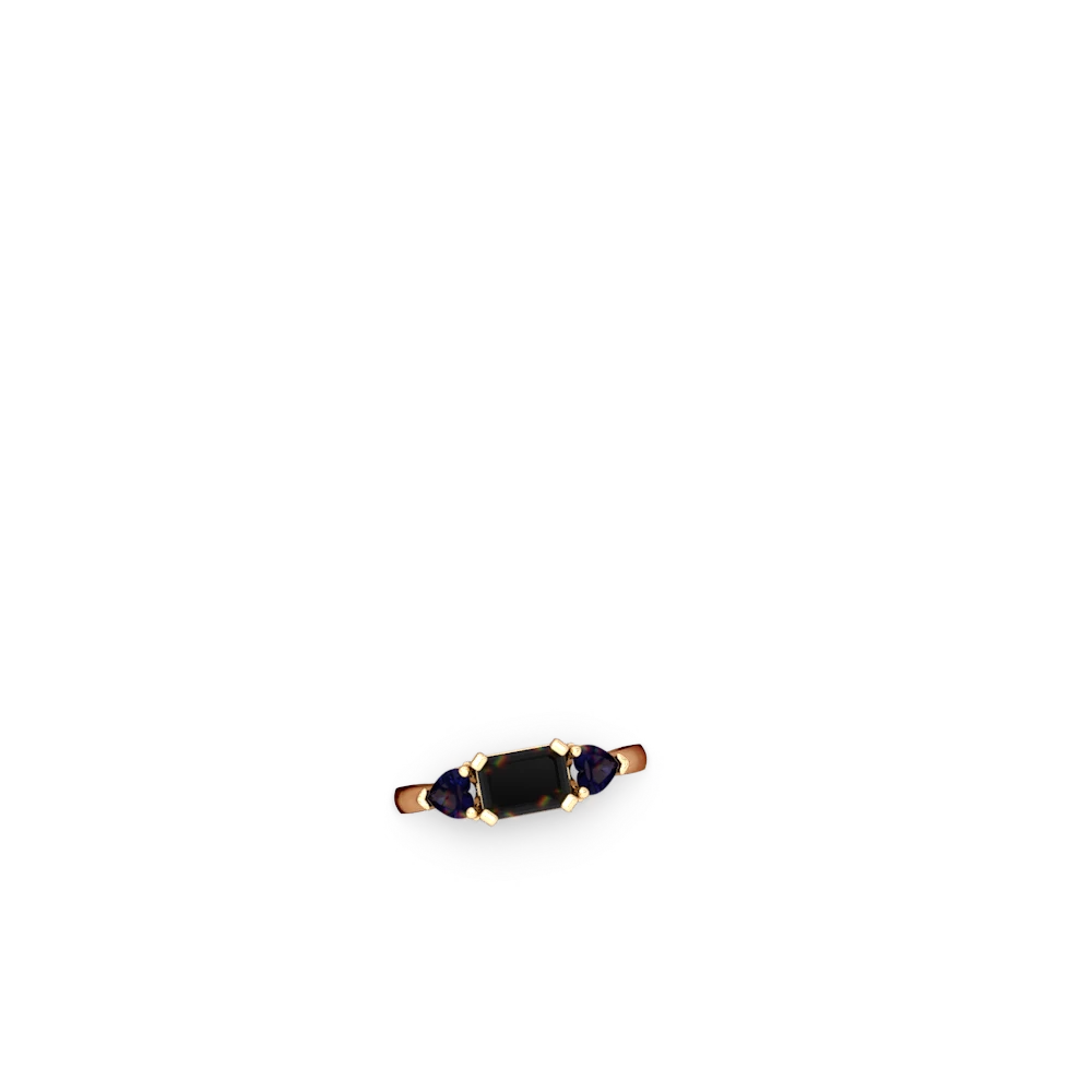 Onyx Three Stone 14K Yellow Gold ring R5235