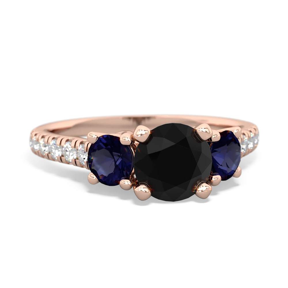 Onyx Pave Trellis 14K Rose Gold ring R5500