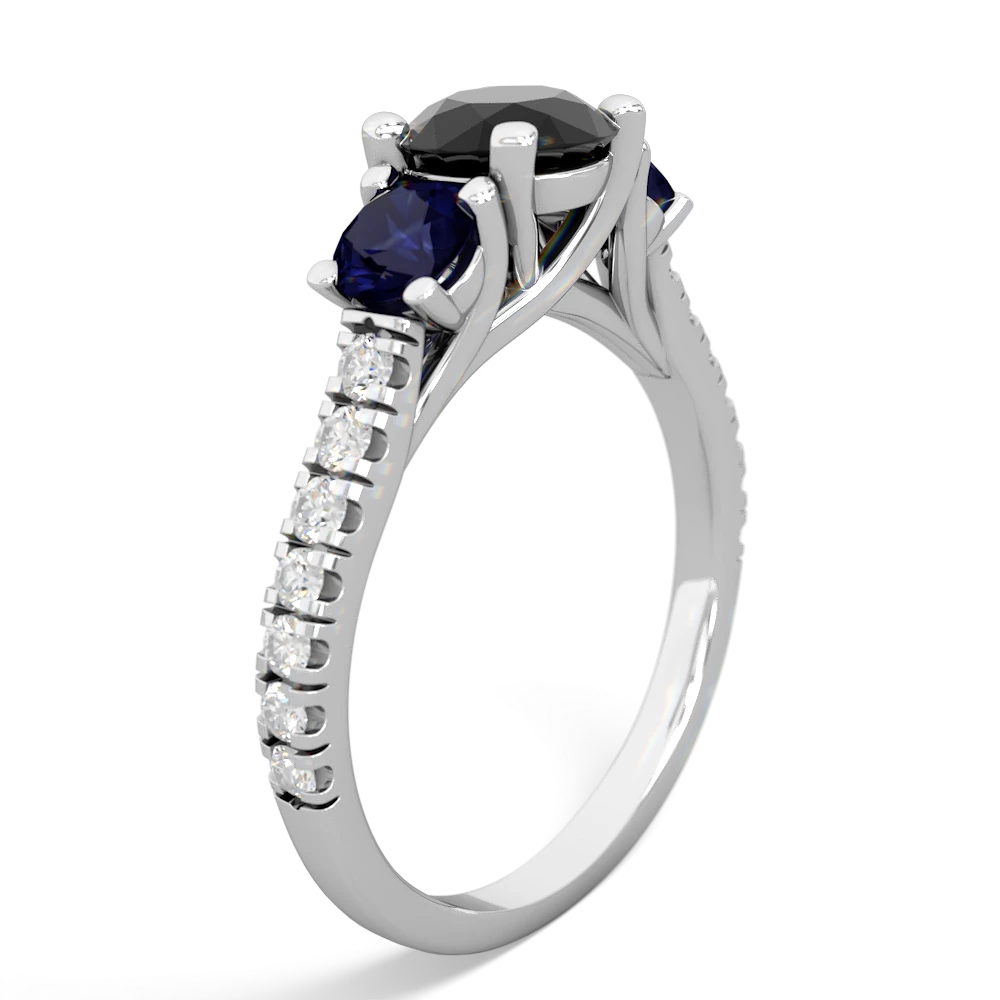 Onyx Pave Trellis 14K White Gold ring R5500