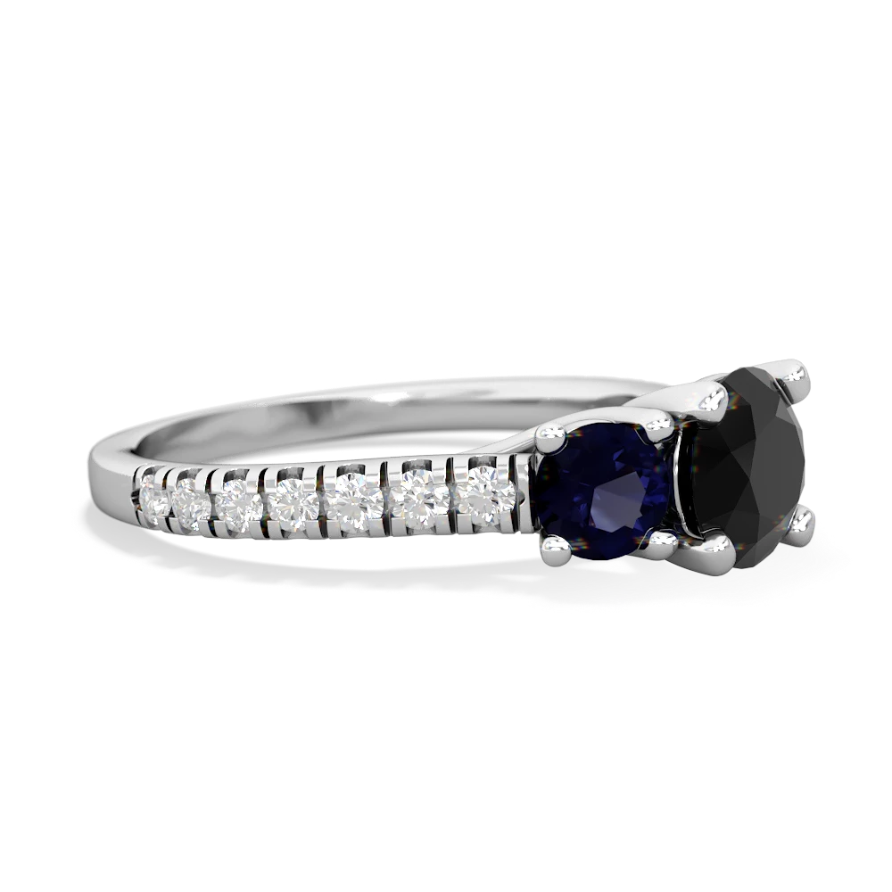 Onyx Pave Trellis 14K White Gold ring R5500