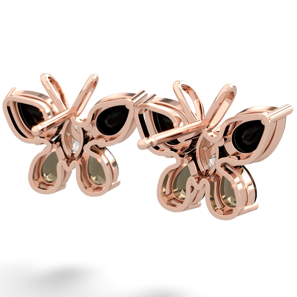 Onyx Butterfly 14K Rose Gold earrings E2215