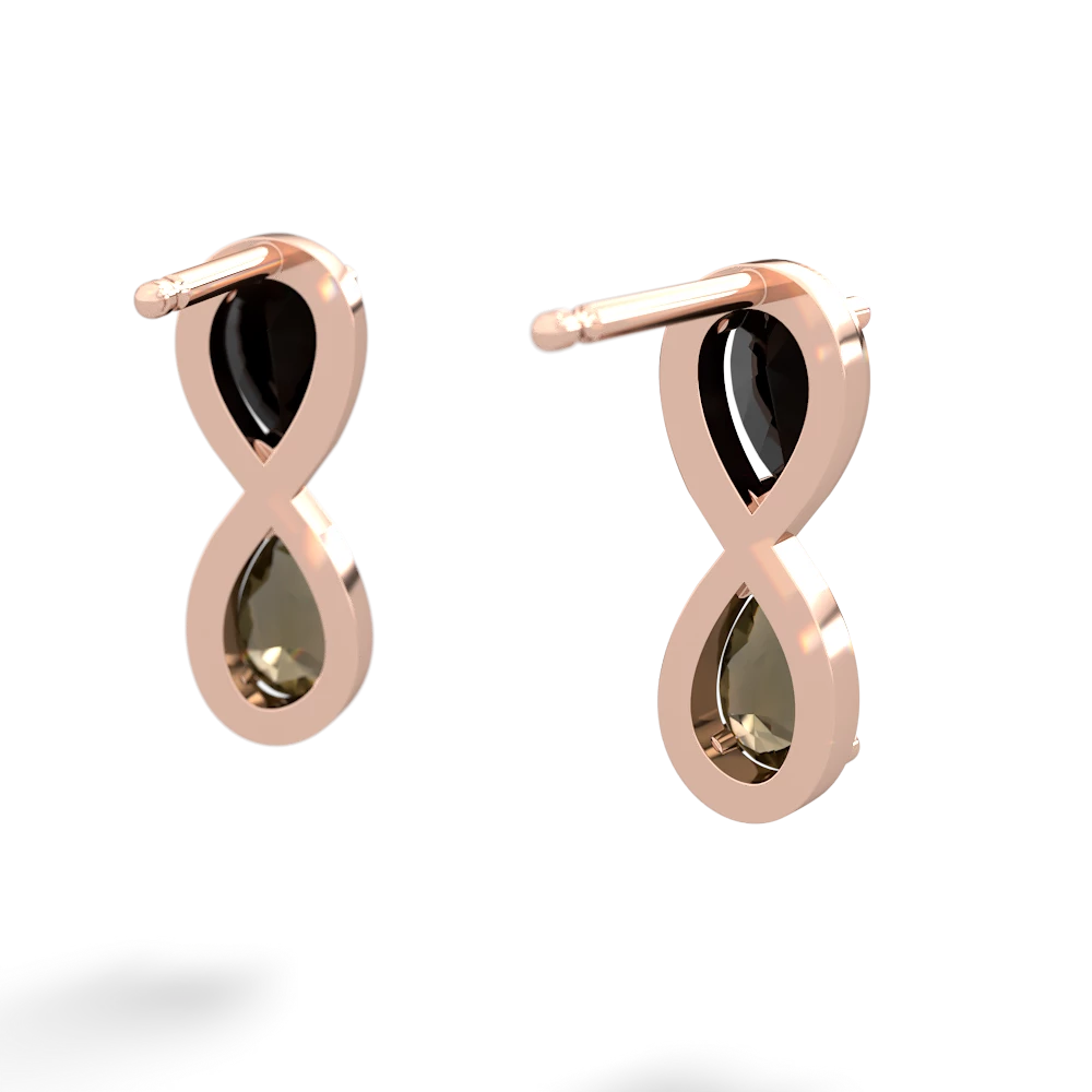 Onyx Infinity 14K Rose Gold earrings E5050