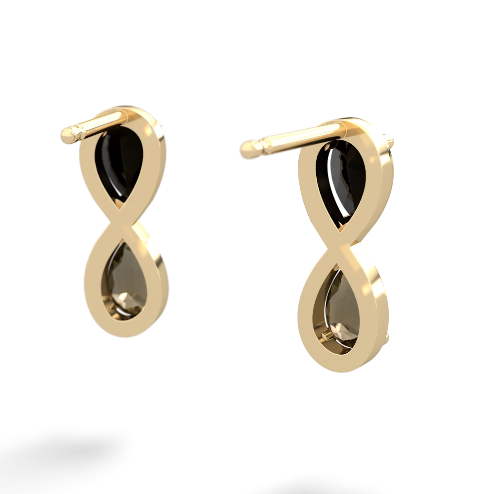 Onyx Infinity 14K Yellow Gold earrings E5050