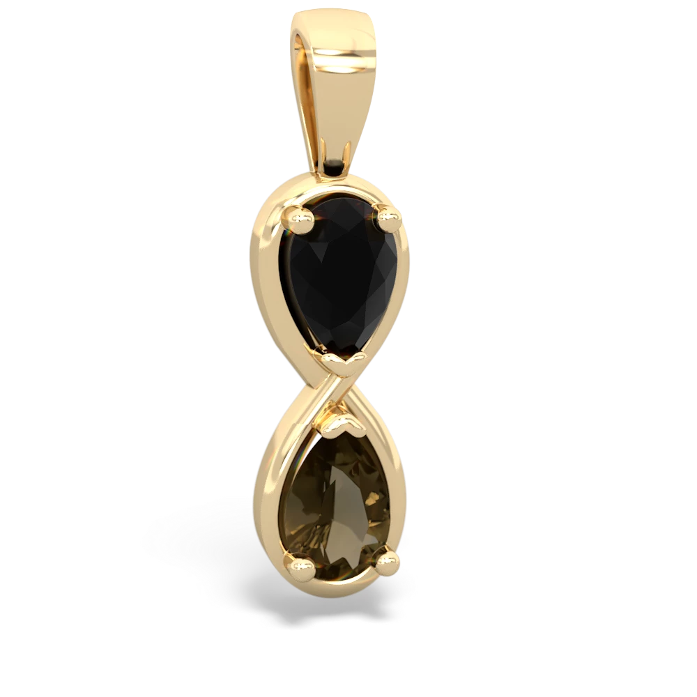 Onyx Infinity 14K Yellow Gold pendant P5050