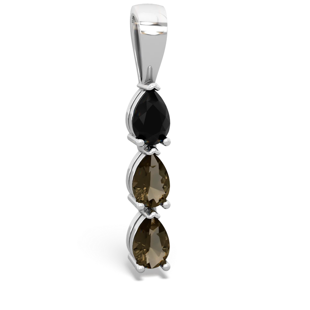 Onyx Dew Drops 14K White Gold pendant P2251