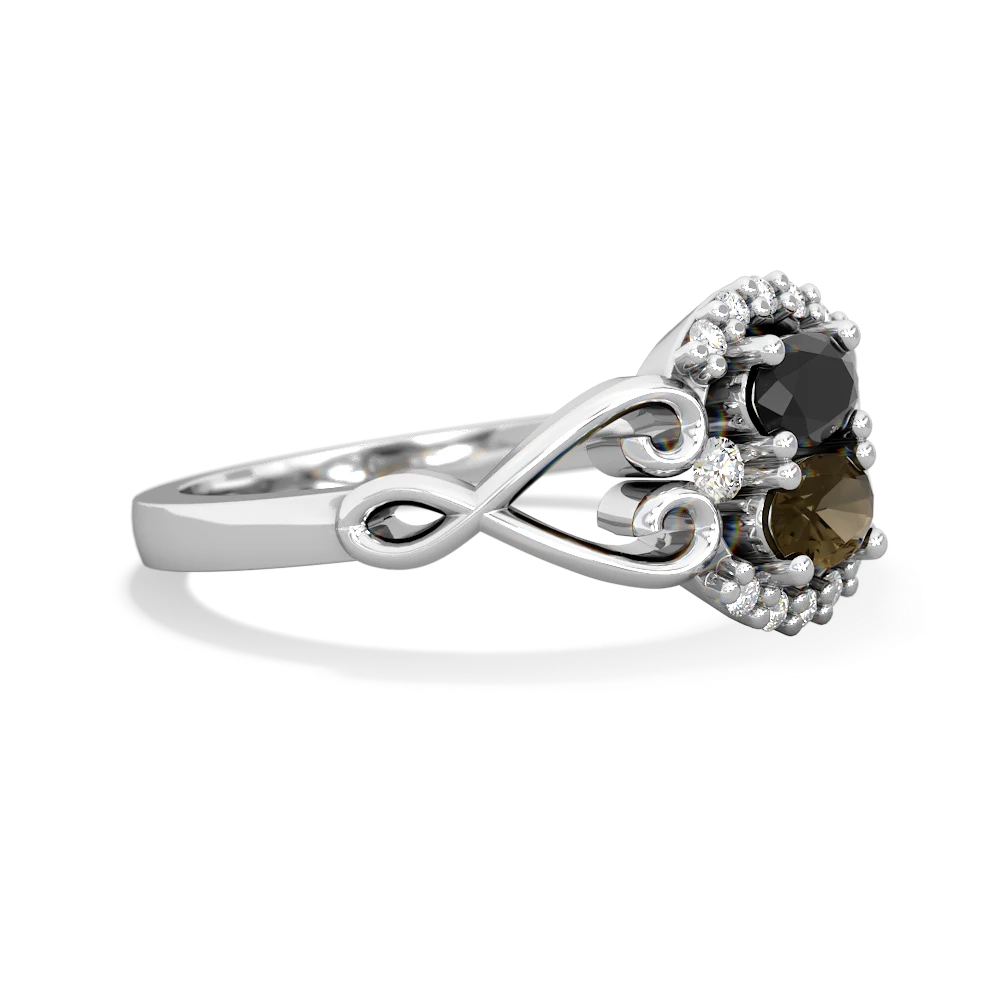 Onyx Love Nest 14K White Gold ring R5860