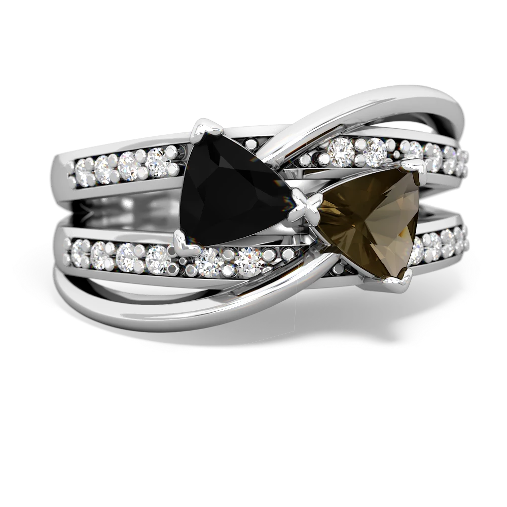 Onyx Bowtie 14K White Gold ring R2360
