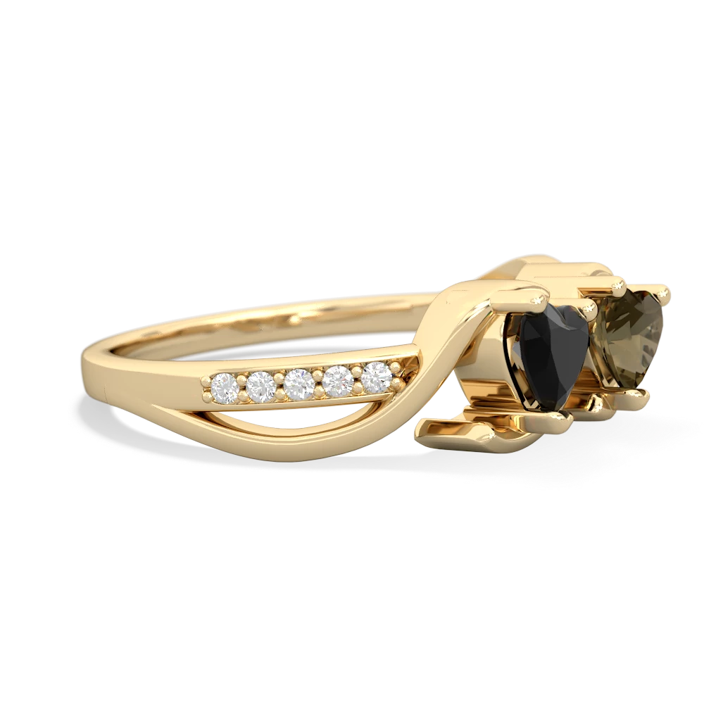 Onyx Side By Side 14K Yellow Gold ring R3090