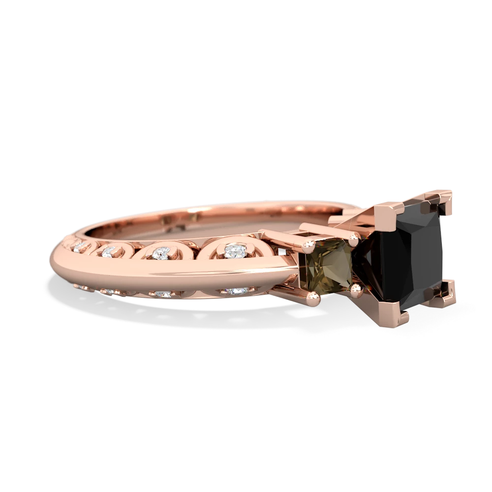 Onyx Eternal Embrace Engagement 14K Rose Gold ring C2001