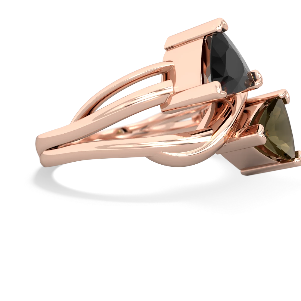 Onyx Split Band Swirl 14K Rose Gold ring R2341