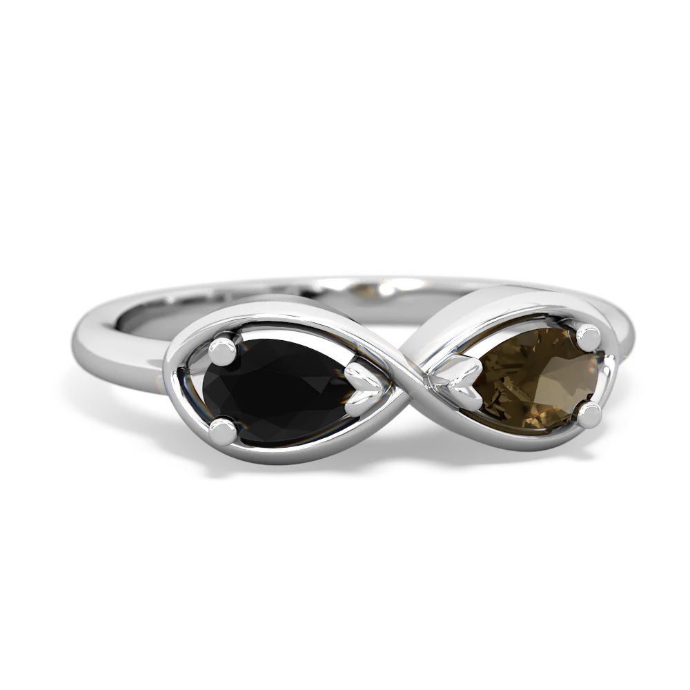 Onyx Infinity 14K White Gold ring R5050