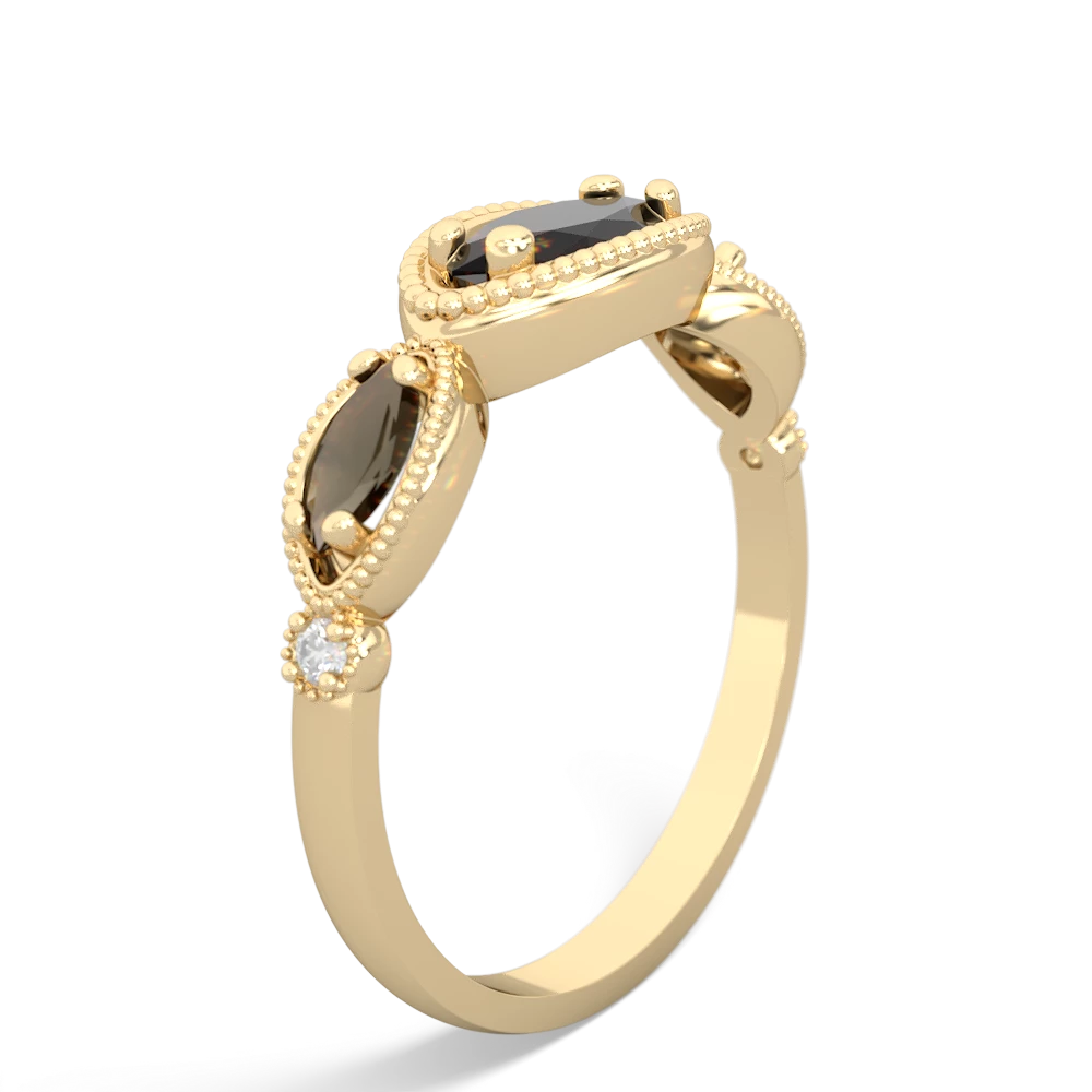 Onyx Milgrain Marquise 14K Yellow Gold ring R5700