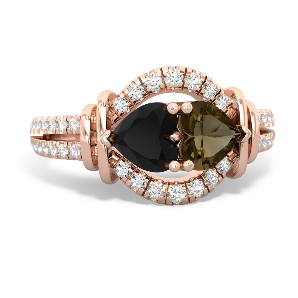 Onyx Art-Deco Keepsake 14K Rose Gold ring R5630