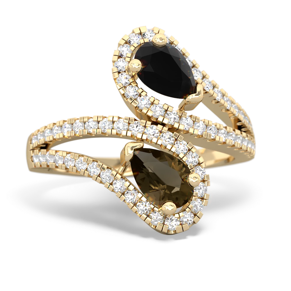 Onyx Diamond Dazzler 14K Yellow Gold ring R3000