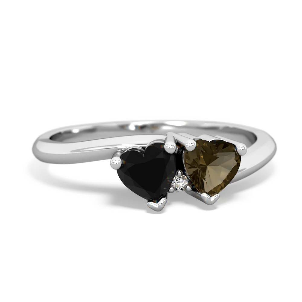 Onyx Sweethearts 14K White Gold ring R5260