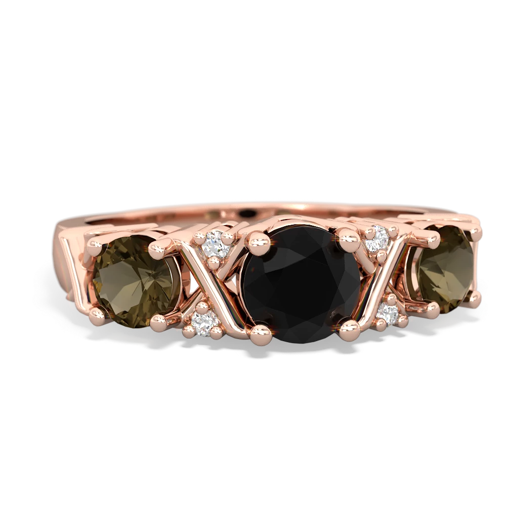 Onyx Hugs And Kisses 14K Rose Gold ring R5016