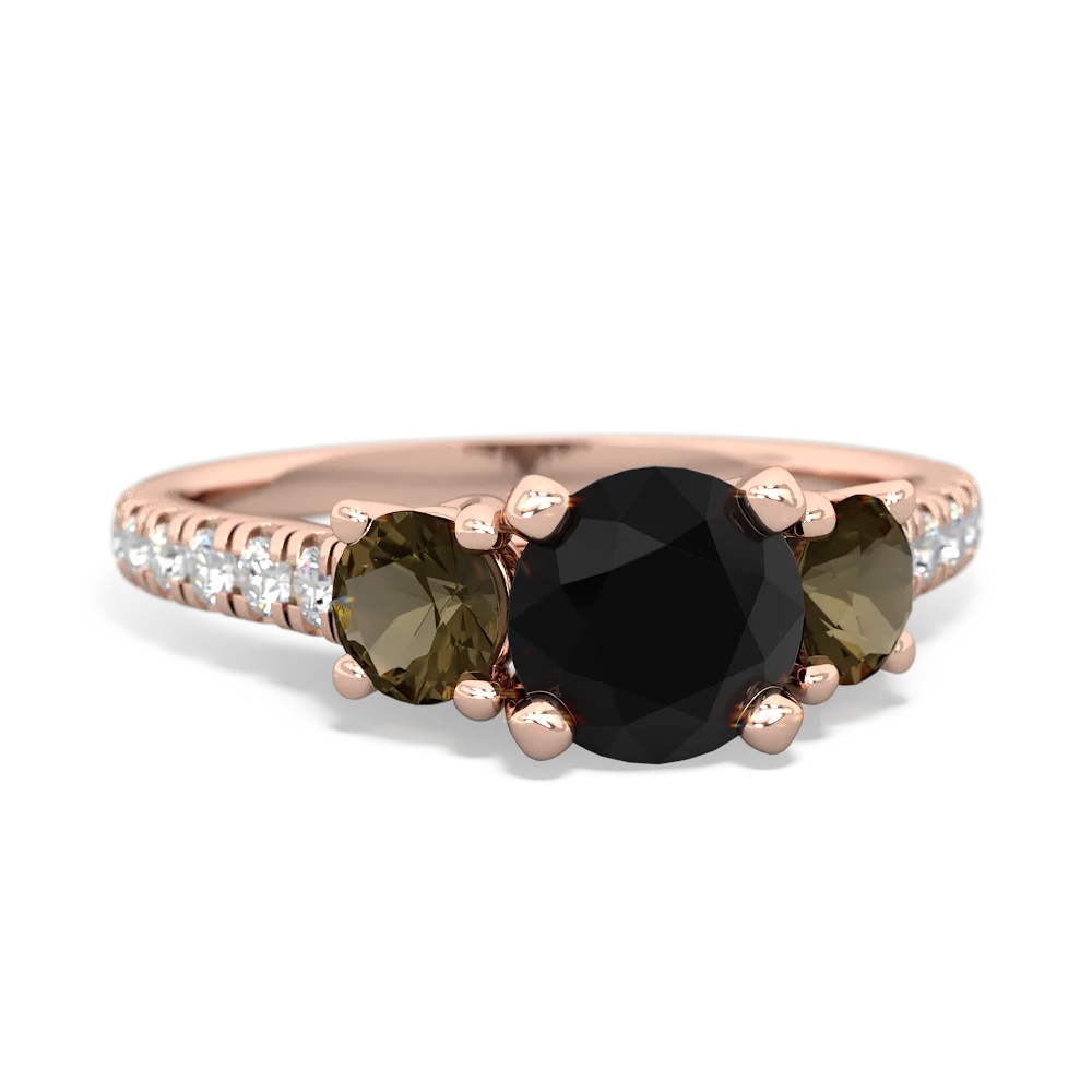 Onyx Pave Trellis 14K Rose Gold ring R5500