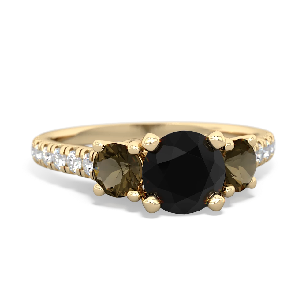 Onyx Pave Trellis 14K Yellow Gold ring R5500