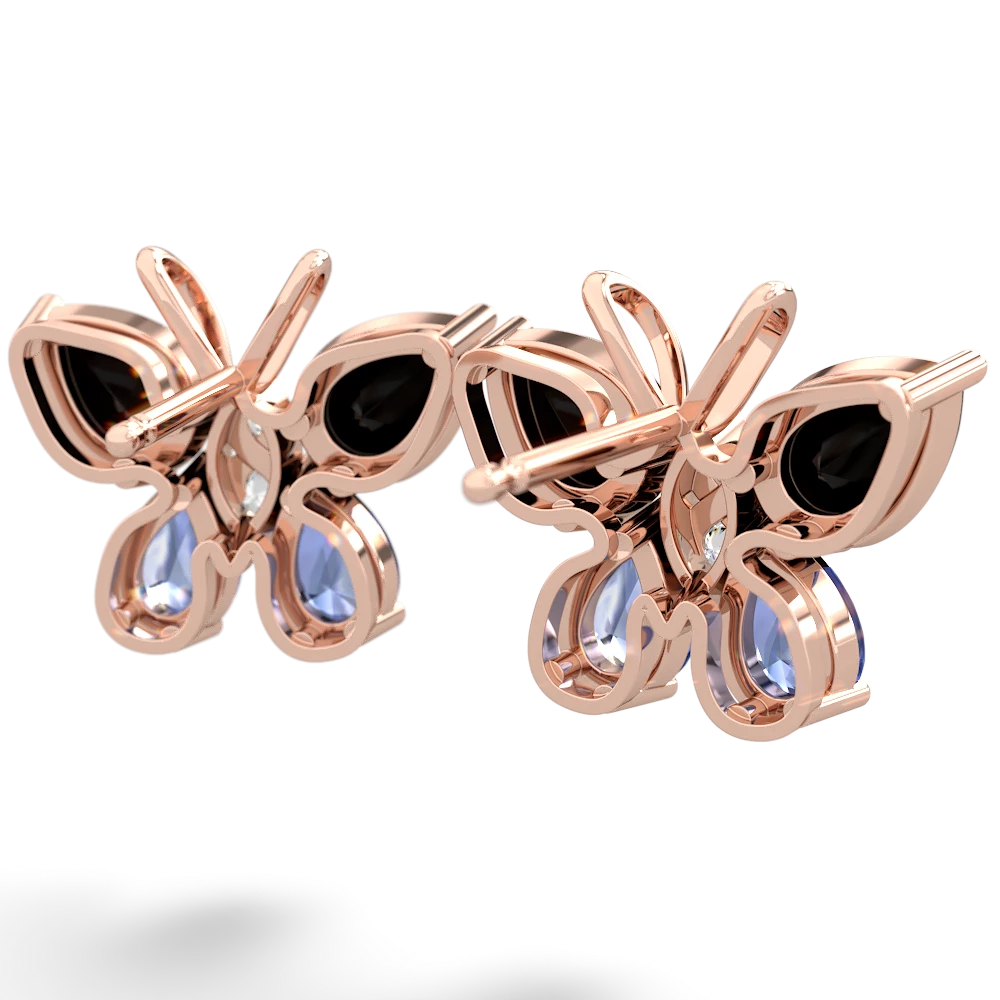 Onyx Butterfly 14K Rose Gold earrings E2215