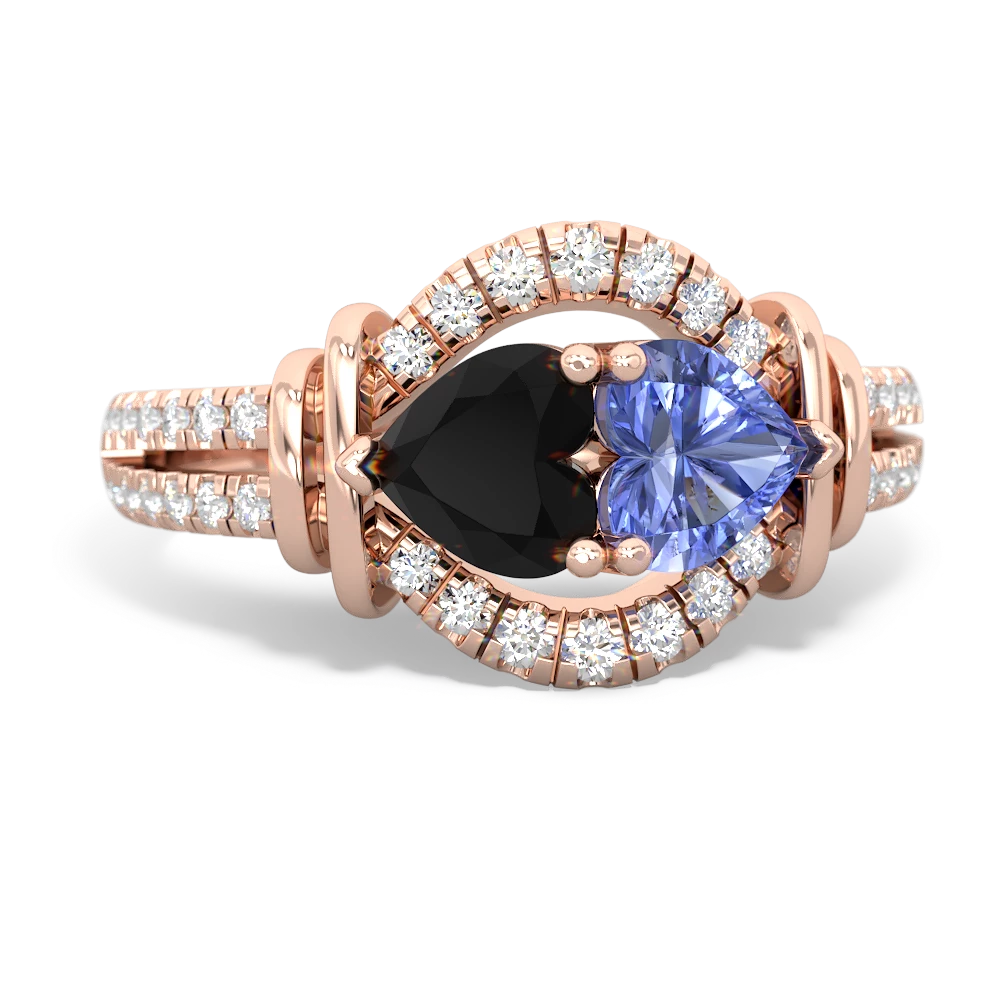 Onyx Art-Deco Keepsake 14K Rose Gold ring R5630