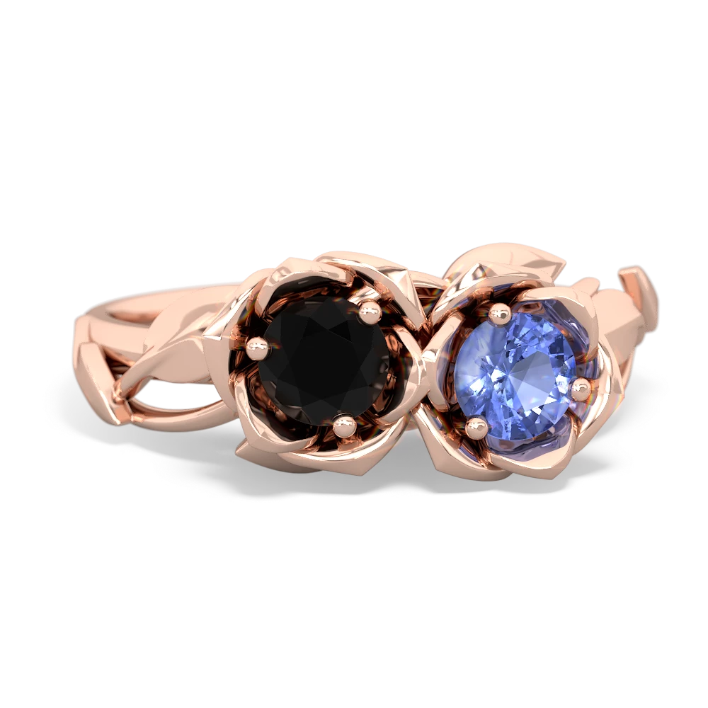 Onyx Rose Garden 14K Rose Gold ring R5510