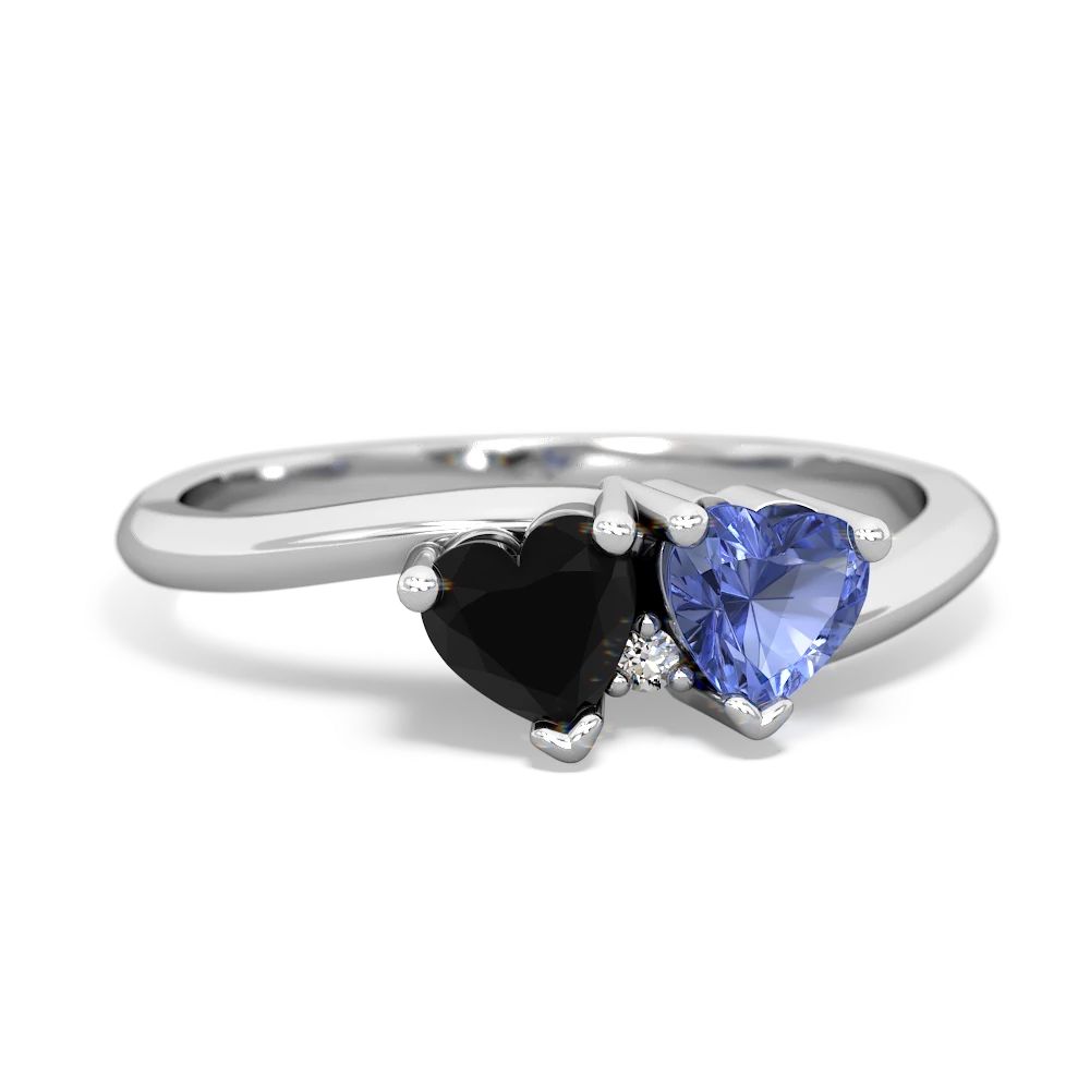 Onyx Sweethearts 14K White Gold ring R5260