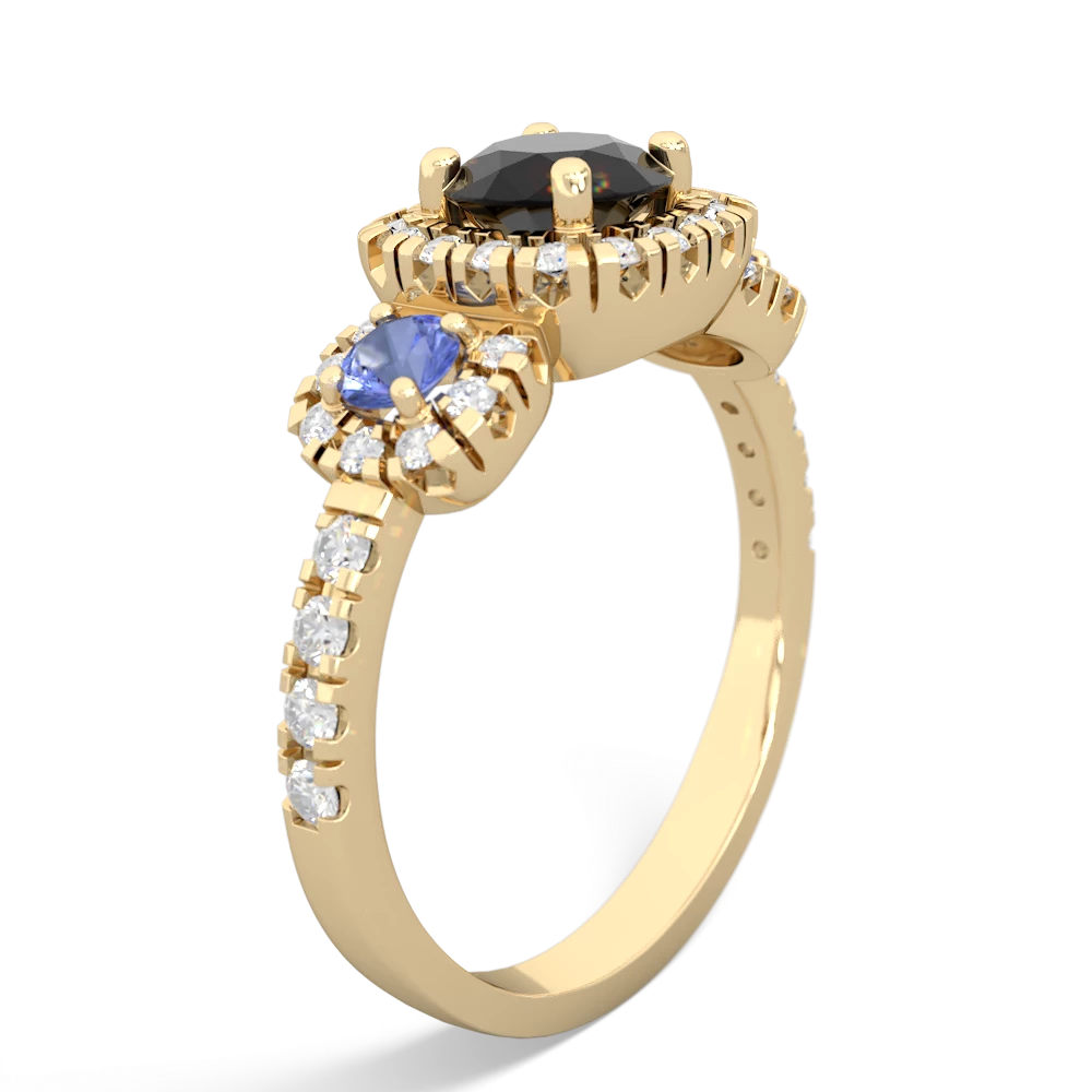 Onyx Regal Halo 14K Yellow Gold ring R5350