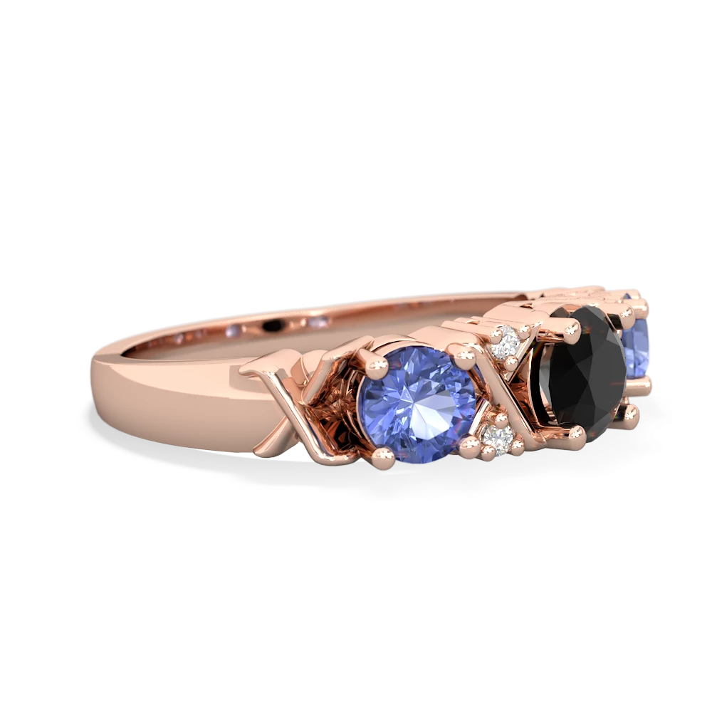 Onyx Hugs And Kisses 14K Rose Gold ring R5016