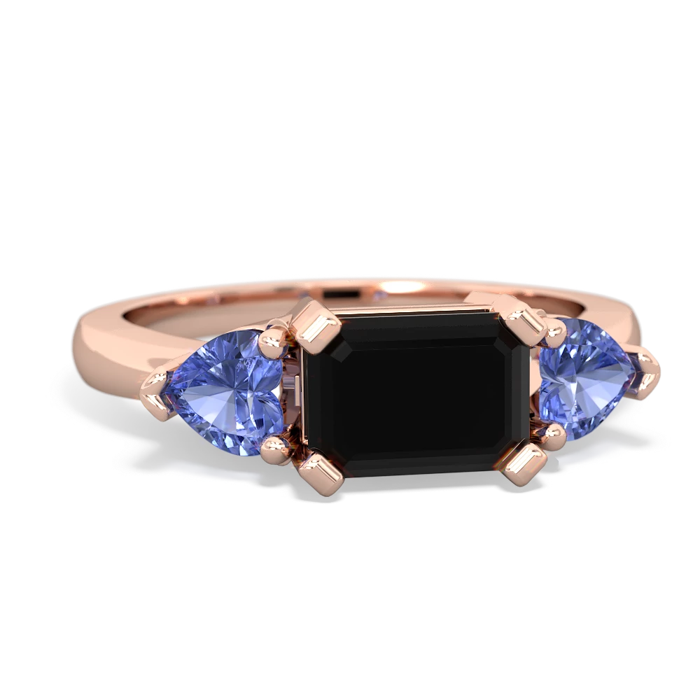 Onyx Three Stone 14K Rose Gold ring R5235