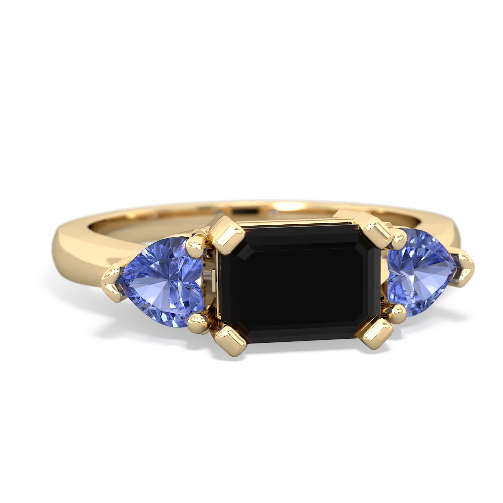 Onyx Three Stone 14K Yellow Gold ring R5235