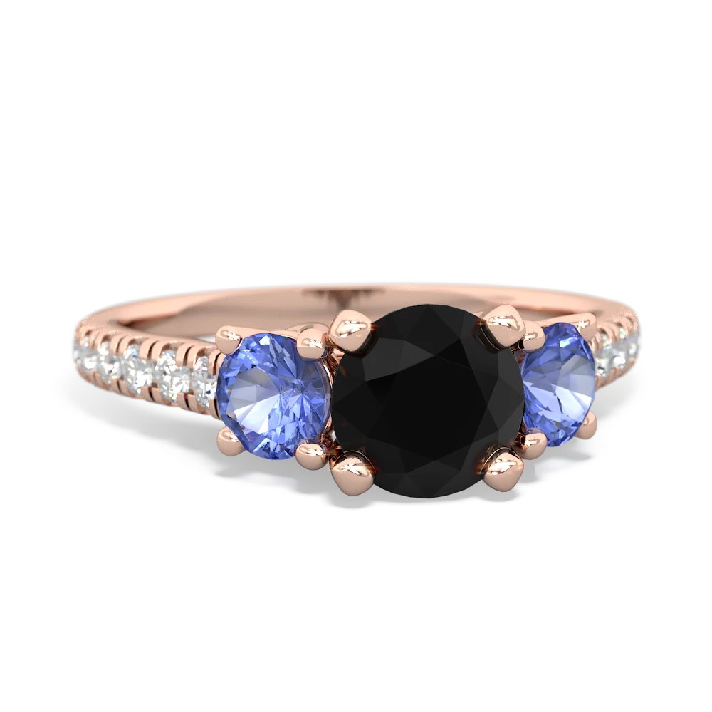 Onyx Pave Trellis 14K Rose Gold ring R5500