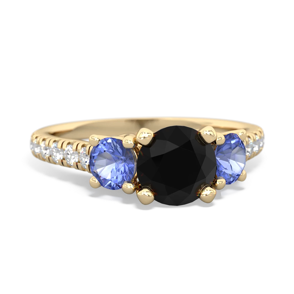 Onyx Pave Trellis 14K Yellow Gold ring R5500