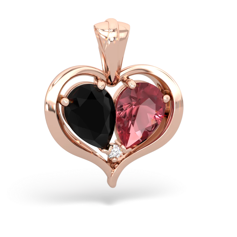 Onyx Two Become One 14K Rose Gold pendant P5330