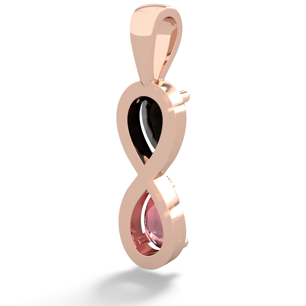 Onyx Infinity 14K Rose Gold pendant P5050