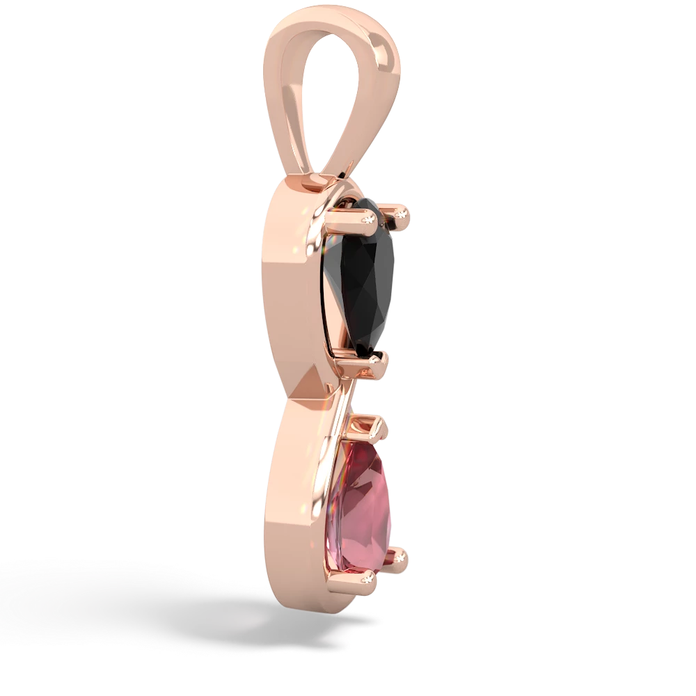 Onyx Infinity 14K Rose Gold pendant P5050