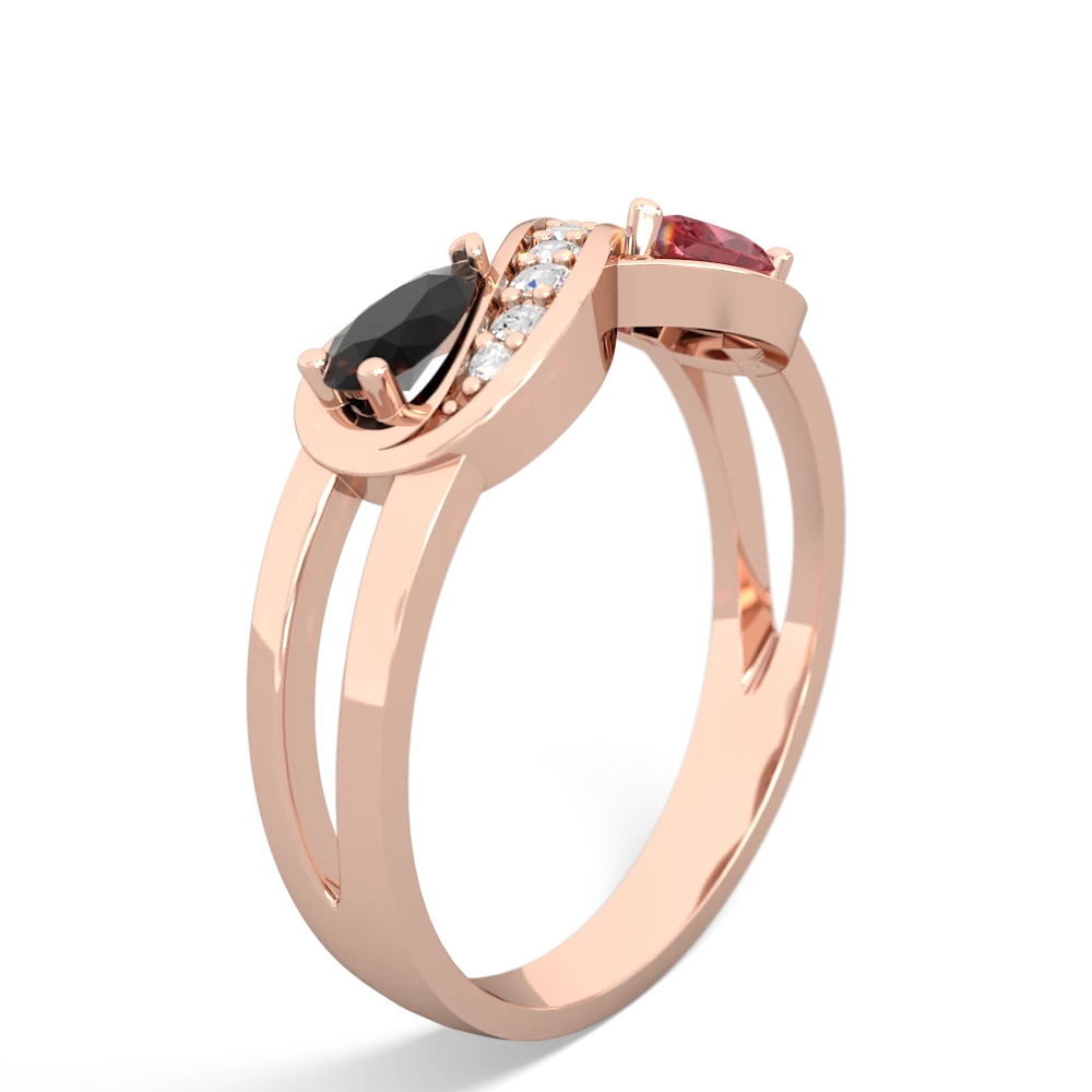 Onyx Diamond Infinity 14K Rose Gold ring R5390